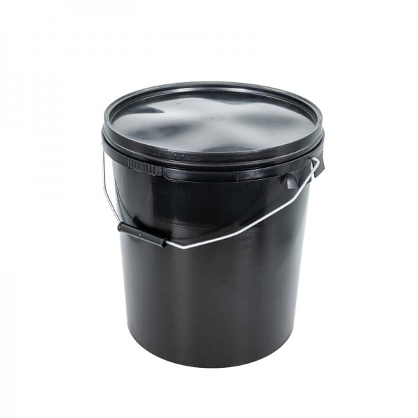 Black Plastic Bucket with Lid
