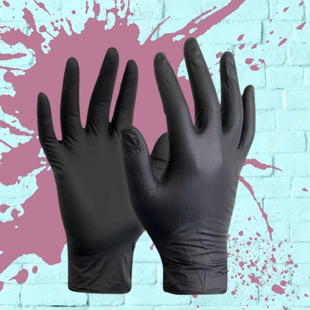 
            
                Load image into Gallery viewer, Black Nitrile Gloves Heavy Duty in sizes M L XL Small Medium Large Extra Large
            
        