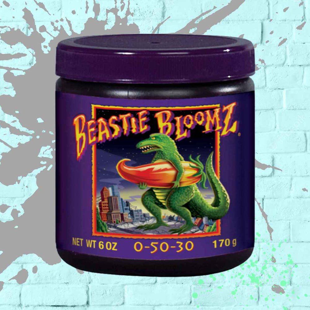Fox Farm Beastie Bloomz Fertilizer packaging, designed for effective blossom development nutrients in your garden.