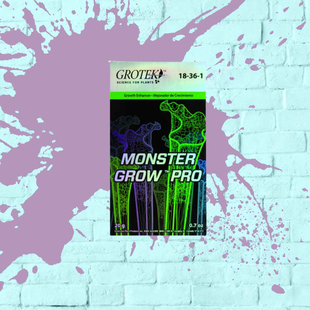 Monster Grow Pro package by Grotek: Supports strong root development in plants.