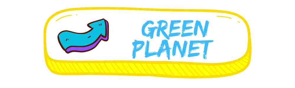 GREEN PLANET COLLECTION BUTTON WITH COLOURFUL BENDY ARROW