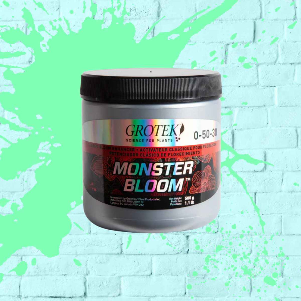 Grotek Monster Bloom application instructions for optimal plant growth and flowering.