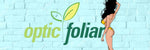 SEXY TANNED GIRL OIN YELLOW BIKINI HOLDING HAIR UP AND LOOKING OVER THE OPTIC FOLIAR LOGO