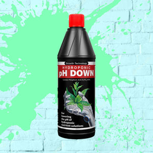 pH DOWN - Growth Technology in black bottle 1L, 1 Litre