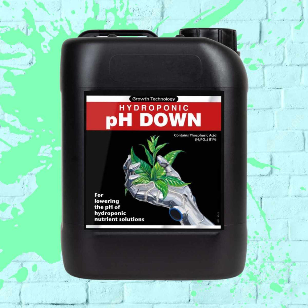 pH DOWN - Growth Technology in black bottle 5L, 5 Litre