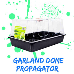 GARLAND LARGE HIGH DOME PROPAGATOR ON WHITE BACKGROUND WITH GREEN PAINT SPLATTER
