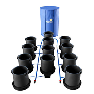 AutoPot XXL 35L 1-100 Pot Systems. Example shown with 12 pots and water tank.