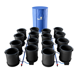 AutoPot XXL 50L 1-100 Pot System. Example shown with 16 pots and water tank.