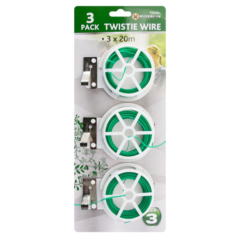Multi-Purpose Garden Twist-Tie Wire 20m (3 pack)